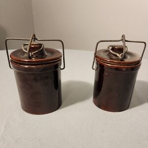 Vintage Brown Ceramic Mini Croc Set